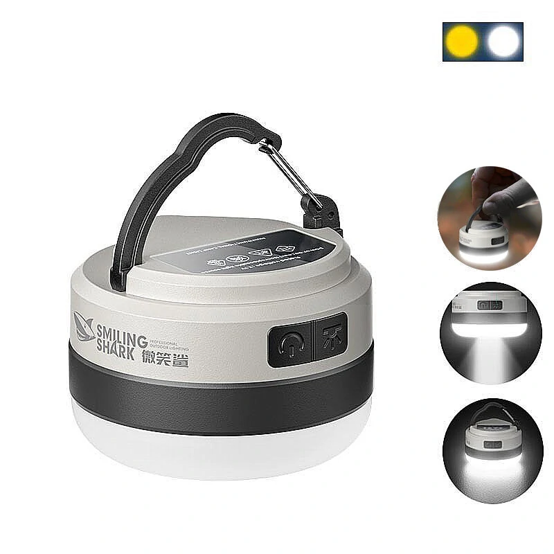 (image for) SMILING SHARK Multifunctional Portable Adjustable Lantern Outdoor Camping Tent Light Rechargeable Emergency Lighting